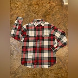 Old Navy Red and White Plaid button up long sleeve flannel shirt New With Tags S